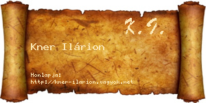 Kner Ilárion névjegykártya